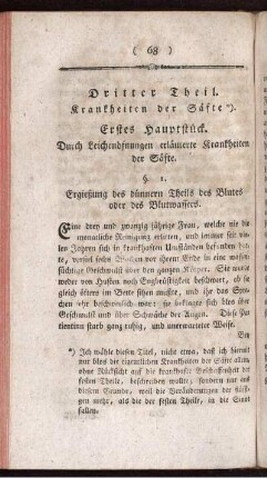 Dritter Theil. Krankheiten der Säfte.