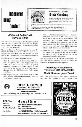 "Fahren & Baden" mit HVV und HWW