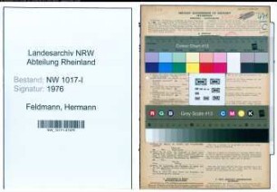 Entnazifizierung Hermann Feldmann , geb. 19.08.1882 (Stadtobersekretaer)
