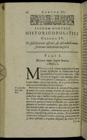 Corona IV. De subditorum officio, & splendida ministrorum aulicorum miseria.