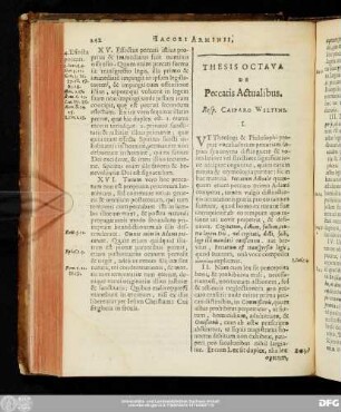 Thesis Octava De Peccatis Actualibus. Resp. Casparo Wiltens.