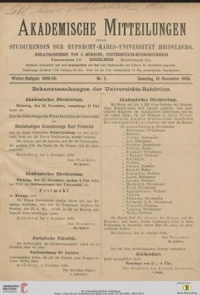 Nr. 5 (19. November 1898)