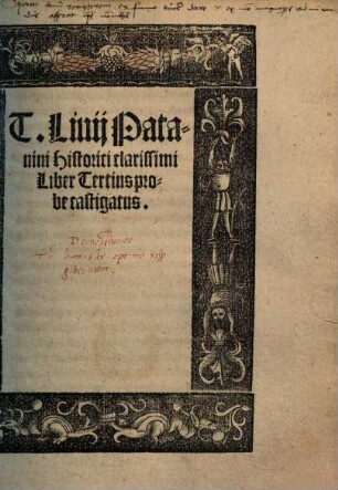 T. Livii Patauini, 3.. Liber Tertius