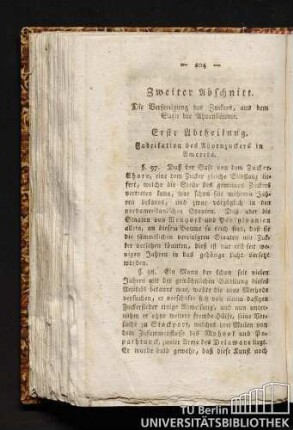 Zweiter Abschnitt. Die Verfertigung des Zuckers, aus dem Safte der Ahornbäume.