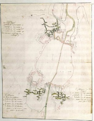 WHK 14 Spanischer Sukzessionskrieg 1701-1713 bis zum Frieden von Rastatt: Plan der Angriffslinien der Alliierten gegen Tournai, 1709