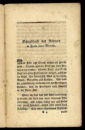 Schutzschrift des Redners in Form einer Vorrede.