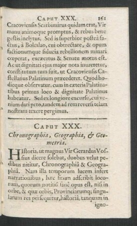 Caput XXX. Chronographia, Geographia, & Geometria.