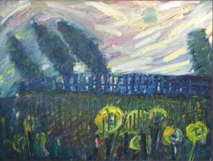 Landschaft mit gelben Blumen