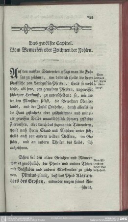 Das zwölfte Capitel. Vom Bemerken oder Zeichnen der Fohlen