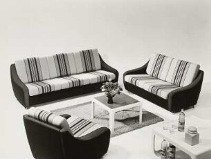 Sitzgruppe (Modell 4150) : Wohnzimmermöbel. Sitzgruppe (1974; Polstermöbelkombinat Oelsa-Rabenau (PMK)), Couchtisch und Hausbar