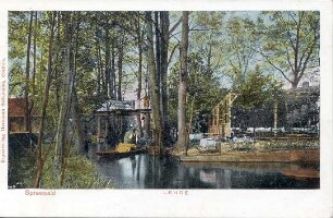 Lehde im Spreewald : Landschaft - Spreewald. Ort: Błóta / Spreewald. Lehde im Spreewald. Colorierte Postkarte (Verlag Hermann Striemann, Cottbus)