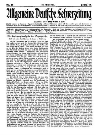 Die Erziehungsaufgabe der Tagespresse