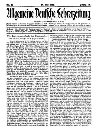 Die Erziehungsaufgabe der Tagespresse