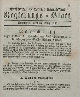 Nr. 8 : 26. März 1830