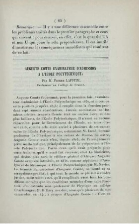 Auguste Comte examinateur d'admission a l'École Polytechnique.