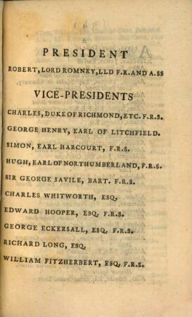 A List Of The Society For The Encouragement Of Arts, Manufactures And Commerce : London, August 18, 1766.