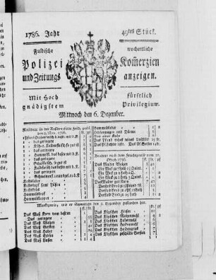49tes Stück., Ausgabe vom 6. Dezember 1786