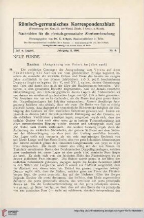 2: Xanten : Ausgrabung von Vetera im Jahre 1908