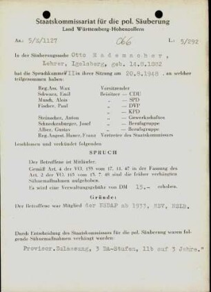 Rademacher, Otto