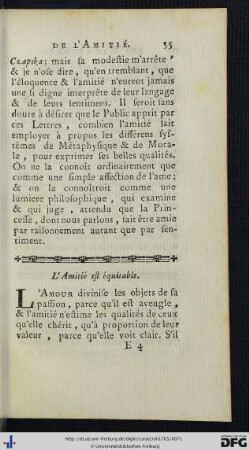 L’Amitié est équitable.