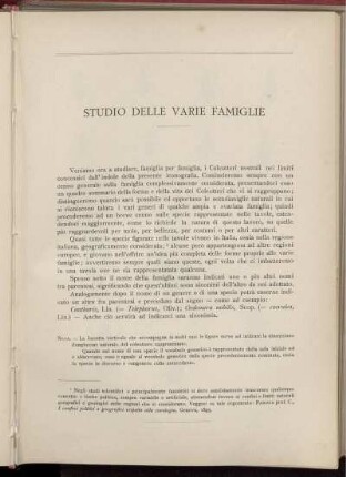 Studio Delle Varie Famiglie. [Tafeln siehe arabische Paginierung]