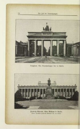 Langhans. Das Brandenburger Tor in Berlin. Friedrich Schinkel. Altes Museum in Berlin.