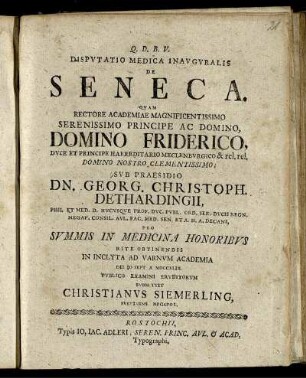 Disputatio Medica Inauguralis De Seneca