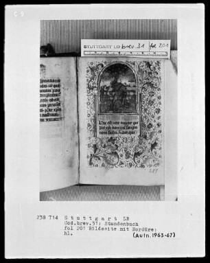 Lateinisch-französisches Stundenbuch — Heiliger, Folio 199verso