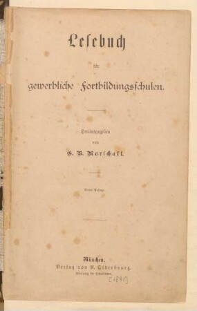 Lesebuch für gewerbliche Fortbildungsschulen