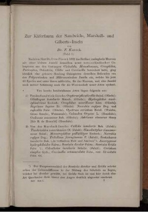 Zur Käferfauna der Sandwich-, Marshall- und Gilberts-Inseln