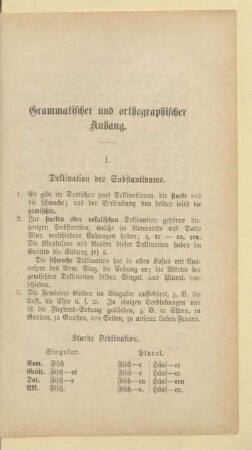 Grammatischer und orthographischer Anhang