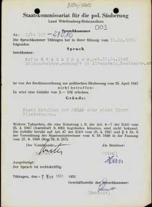 Steininger, Fritz