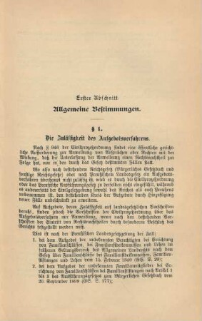 Erster Abschnitt. Allgemeine Bestimmungen.