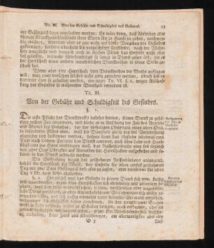 Tit. III. Von der Gebühr und Schuldigkeit des Gesindes.