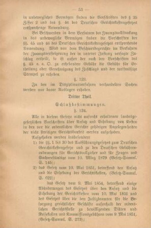 Dritter Theil. Schlußbestimmungen