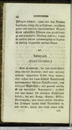 26. Latwergen. (Electuaria.)