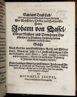 Valet und Trost-Lied/ [...]