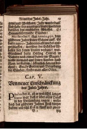 Von neuer Einschränckung des Jubel-Jahrs