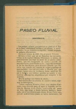 Paseo fluvial : (Histórico)