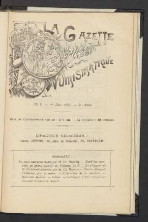 N° 8. — 1er Mai 1899. — 3e Année