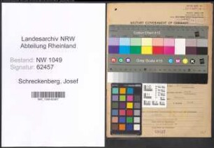 Entnazifizierung Josef Schreckenberg , geb. 30.01.1892 (Schlosser)