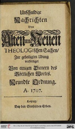 Neundte Ordnung