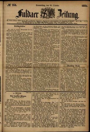 Ausgabe vom Donnerstag, den 30. Oktober 1884.