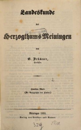 Landeskunde des Herzogthums Meiningen, 2. Die Topographie des Landes