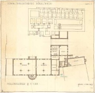 Fischer, Theodor; Nördlingen; Verwaltungs-Gebäude - Grundriss Keller