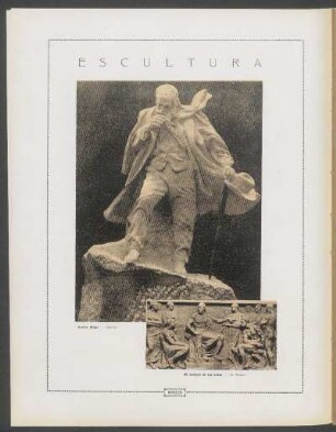 Escultura - [Ilustración] : "Víctor Hgo" (Aree) [y] "El trabajo de las artes (A.Bassi)