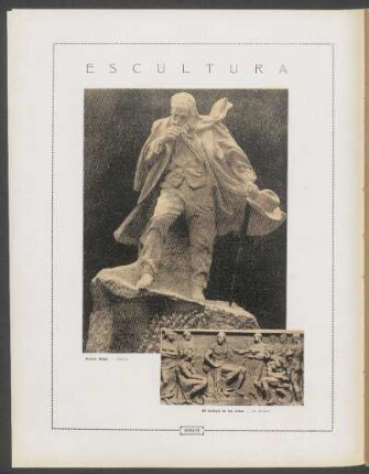 Escultura - [Ilustración] : "Víctor Hgo" (Aree) [y] "El trabajo de las artes (A.Bassi)