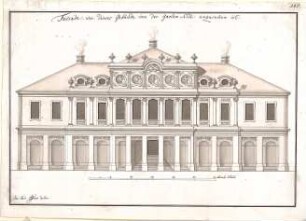 Pedetti, Peter Moritz (Maurizio); Pfünz bei Eichstätt; Schloss (Codex Aureatinus) - Gartenseite (Aufriss)