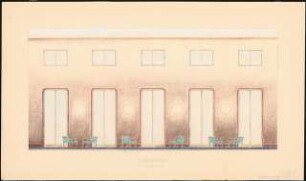 Hochschule für Tanzkunst Schinkelwettbewerb 1929: Speisesaal: Fensterwand. Ansicht 1:20