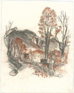 Gsaenger, Gustav; Landschafts - und Gebäudestudien - Waldlandschaft (Studie)